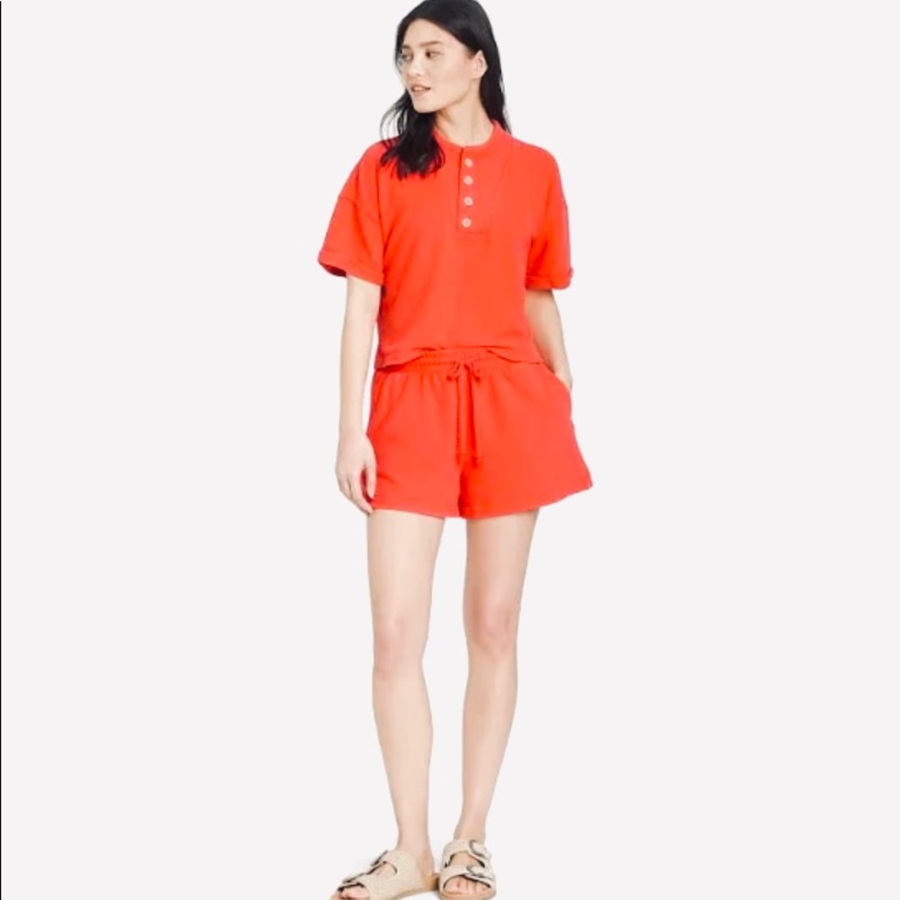 Women’s Plus Size High Rise Pull On Shorts, Orange Size 1X